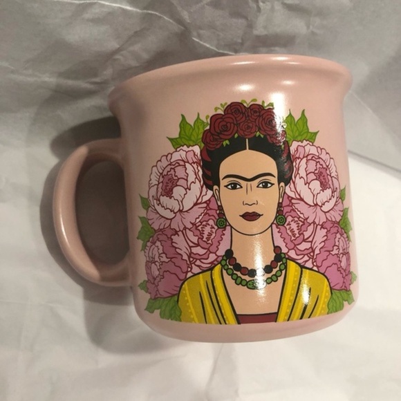 Pink‎ ceramic Frida Kahlo coffee mug cup new - Picture 1 of 9